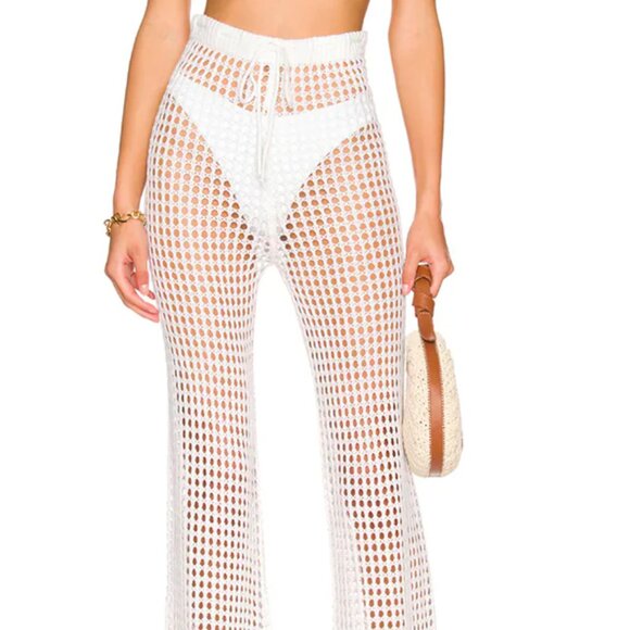 NWT Superdown White Crochet Pants - Picture 1 of 9